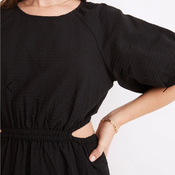 Madewell Puff Sleeve Seersucker cutout dress - Picture 3 of 4